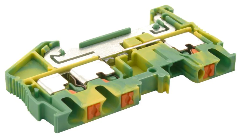Phoenix Contact PT 25-TWIN-PE DIN Rail Mount Terminal Block 3 Ways 26 AWG 12 4 mm² Push In 28 A