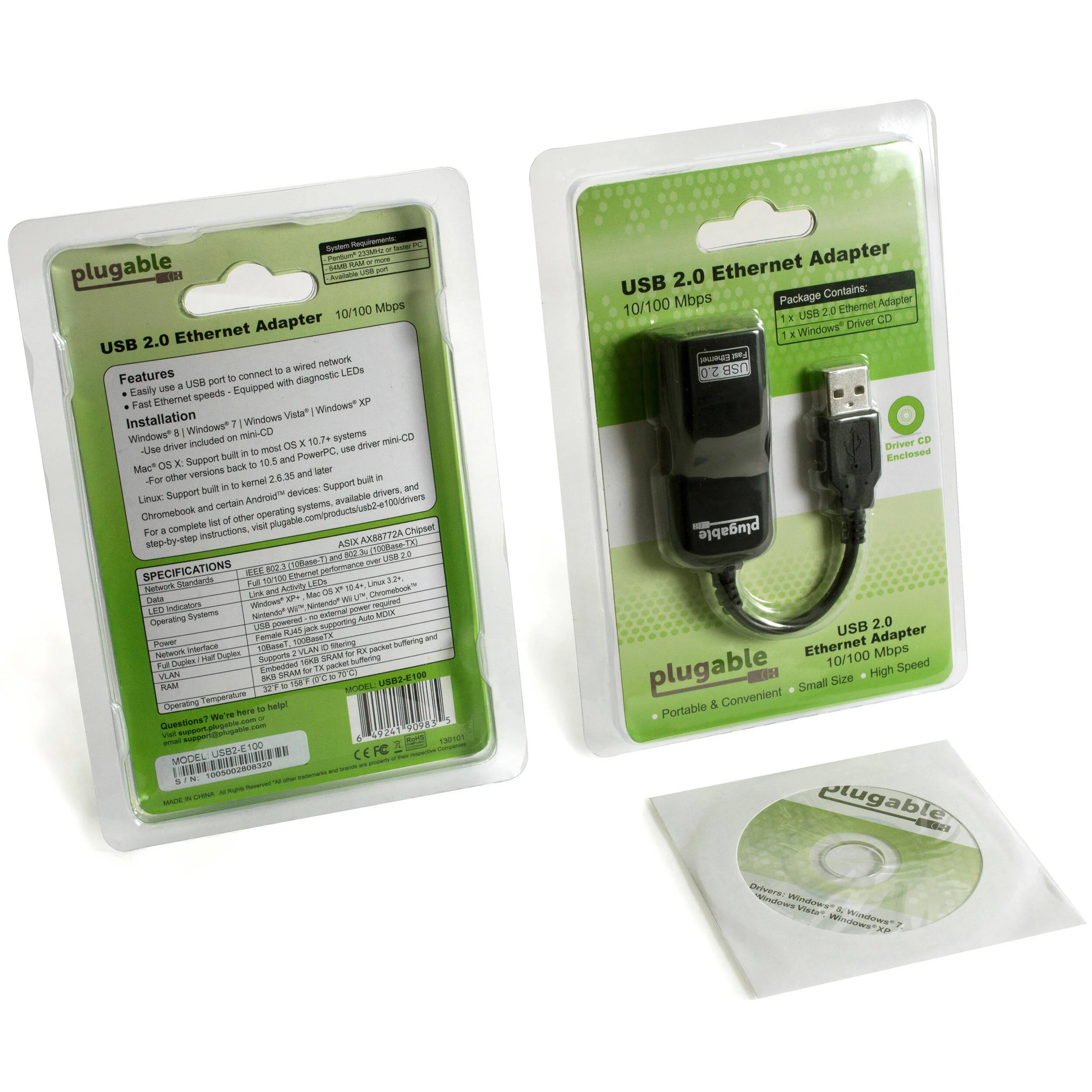 Plugable USB-A 2.0 to 10/100 Ethernet Adapter - Image 3