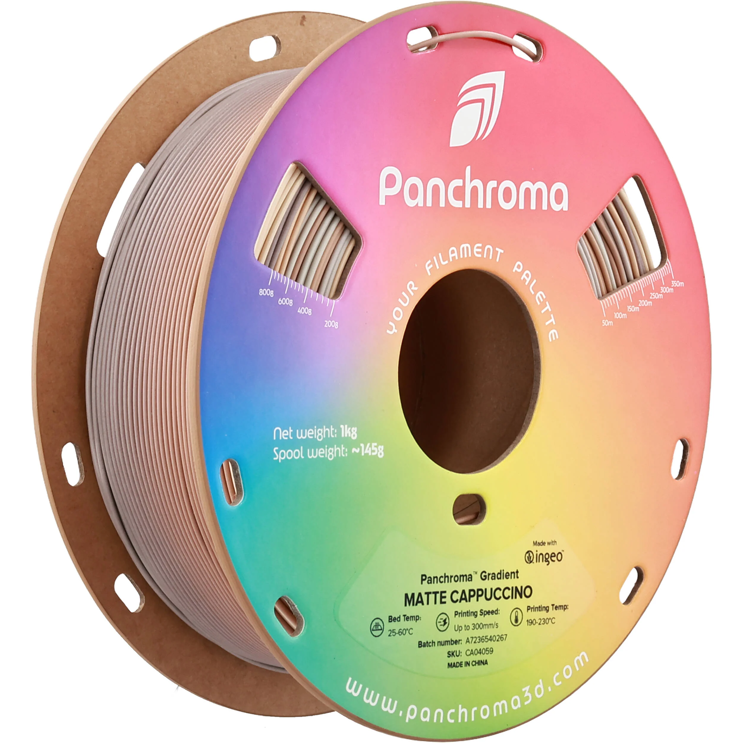 Polymaker Panchroma Gradient Matte PLA Filament (1kg, Cappuccino White)