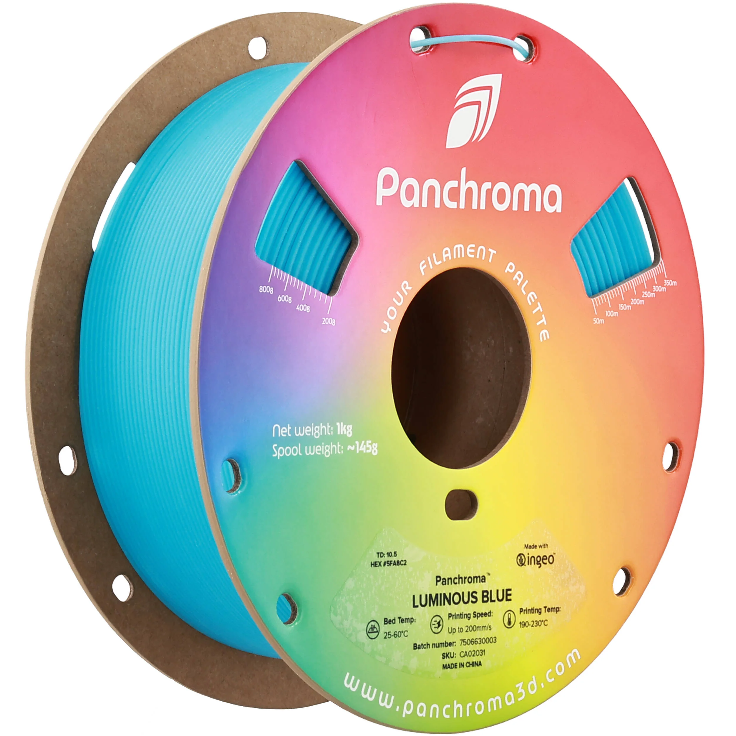 Polymaker Panchroma Luminous PLA Filament (1kg, Luminous Blue)