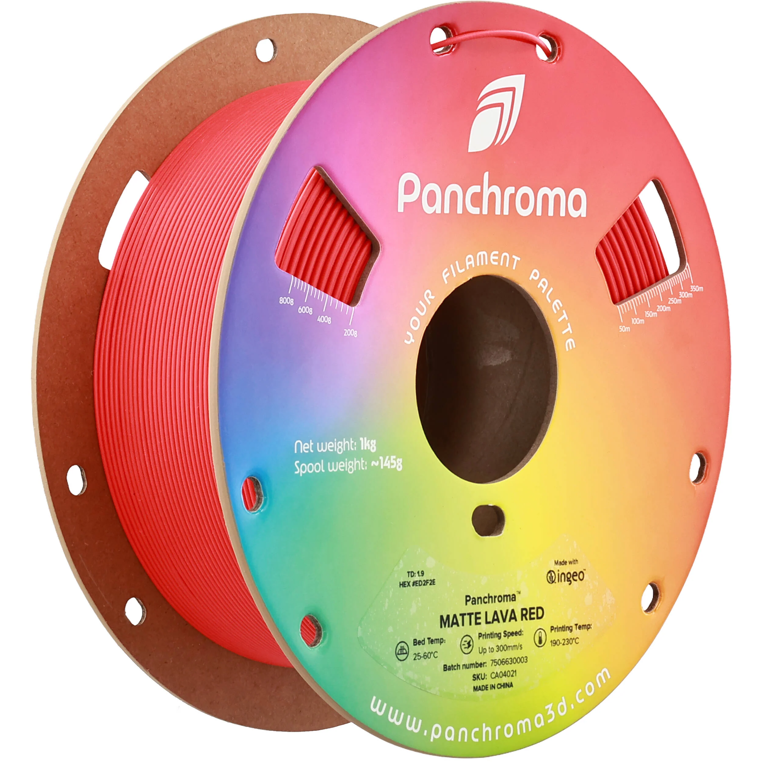Polymaker Panchroma Matte PLA Filament (1kg, Lava Red)