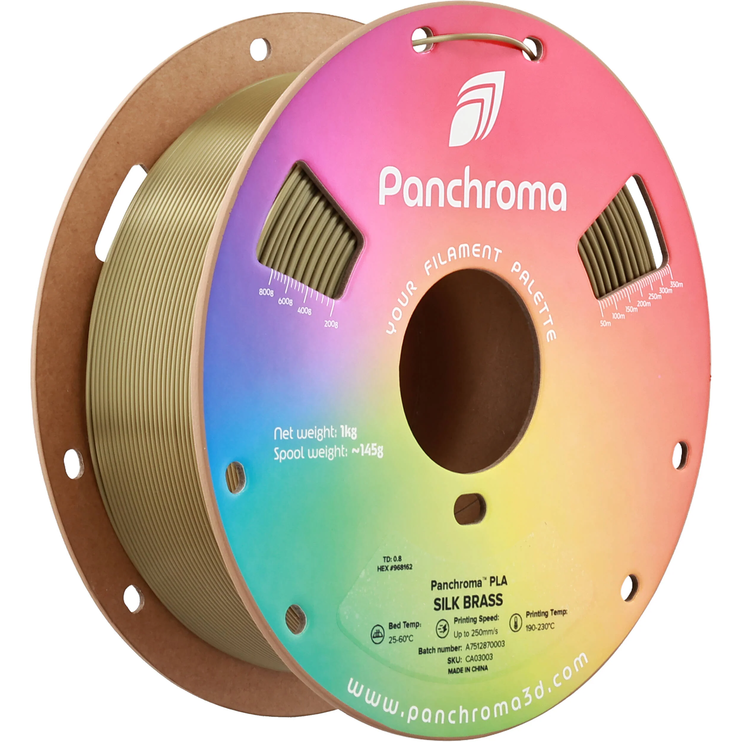 Polymaker Panchroma Silk PLA Filament (1kg, Silk Brass)