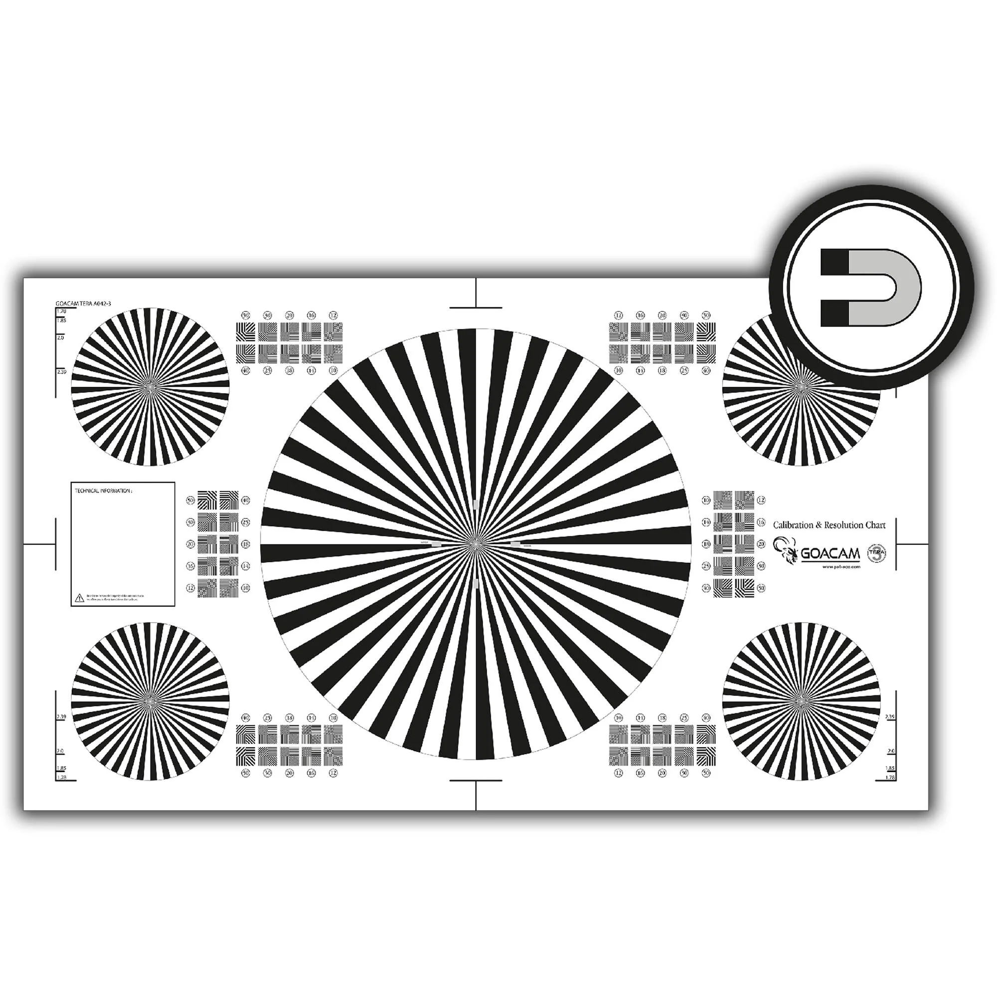 Pret a Tourner Goacam Tera 3 Calibration and Resolution Test Chart (21 x 35") - Image 4