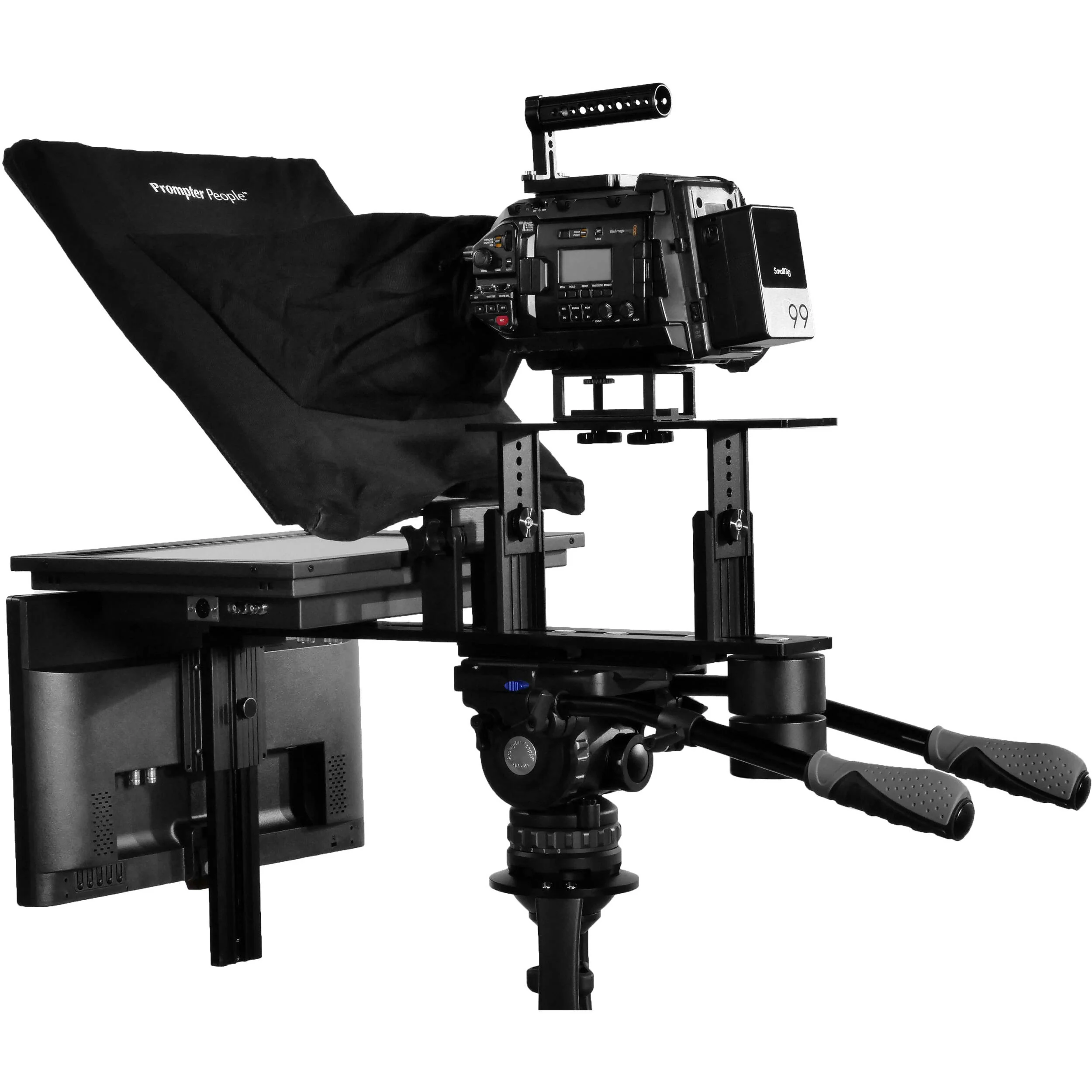 Prompter People Q-Gear Qpro 17" 400 NIT HDMI 3G-SDI Teleprompter and 15.6" 3G-SDI HDMI RGB IPS Talent Monitor - Image 3