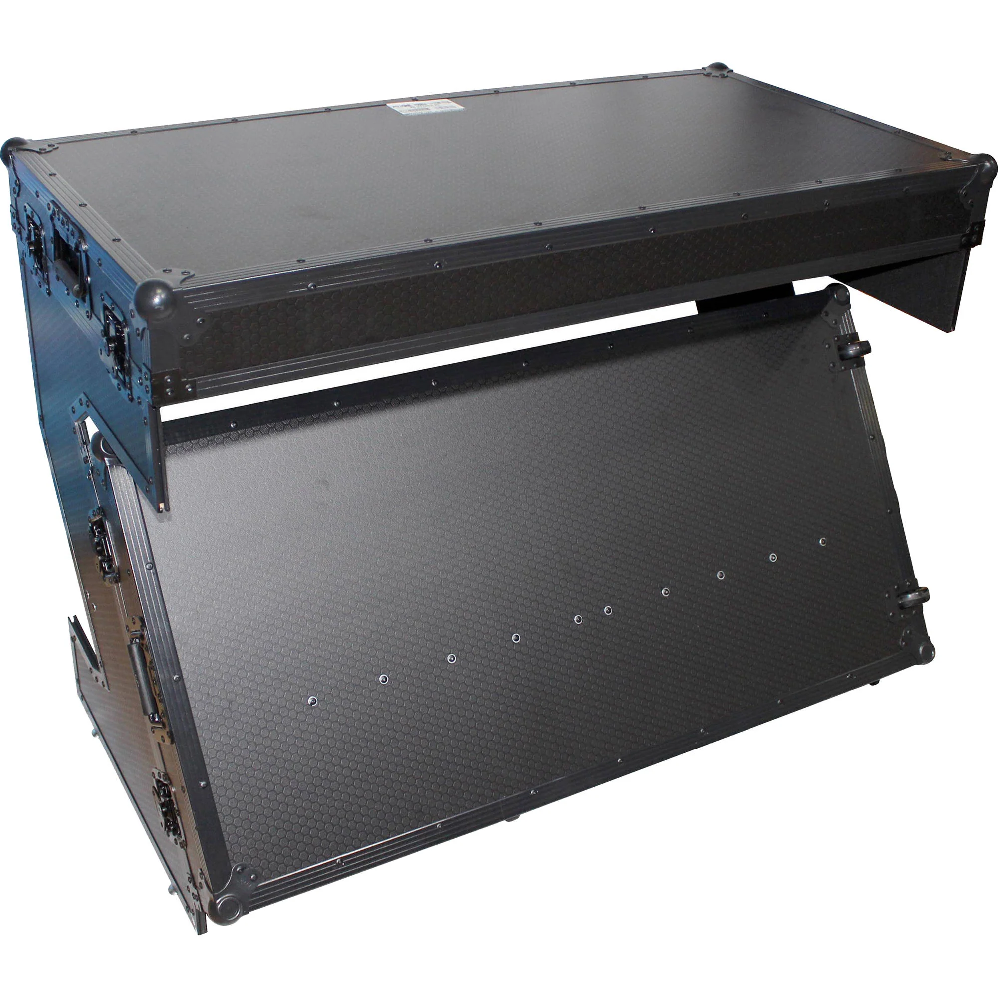 ProX DJ Z-Table MK2 Portable Z-Style DJ Table Flight Case with Handles & Wheels (Black on Black) - Image 2