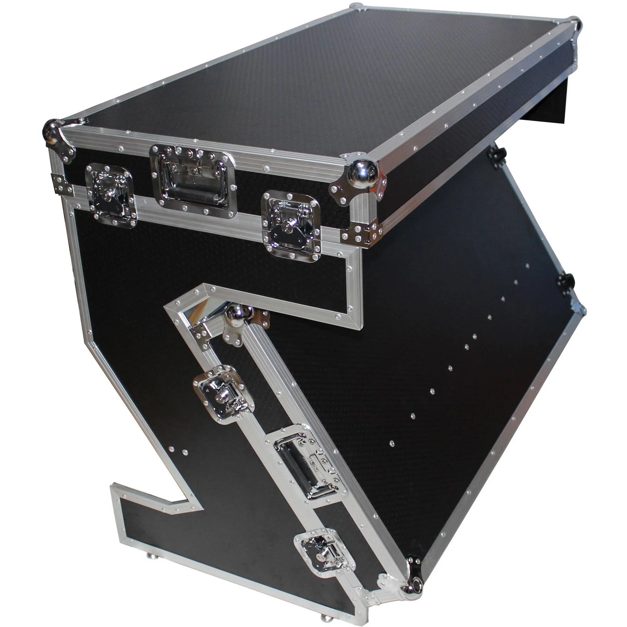 ProX DJ Z-Table MK2 Portable Z-Style DJ Table Flight Case with Handles & Wheels (Black on Black) - Image 21