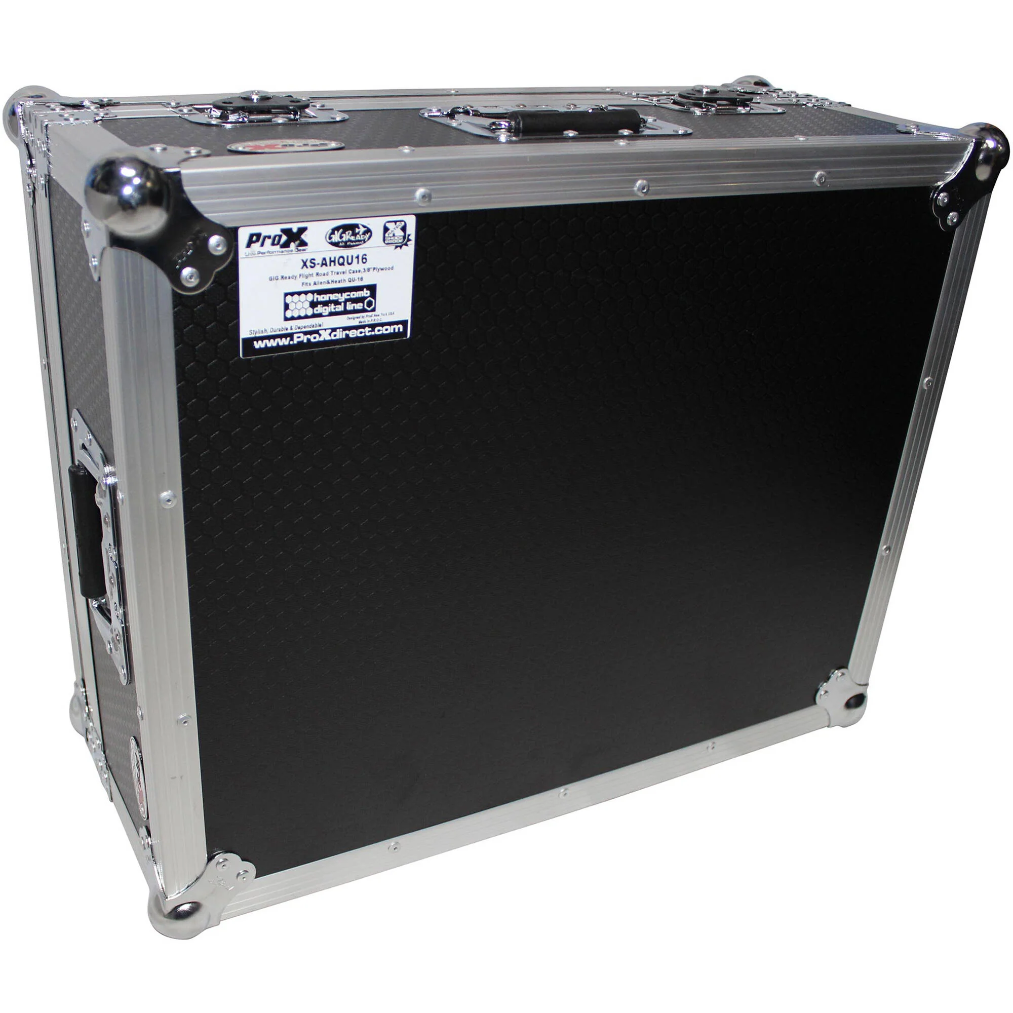 ProX Flight Hard Road Mixer Case for Allen and Heath QU-16 (Silver on Black) - Image 5