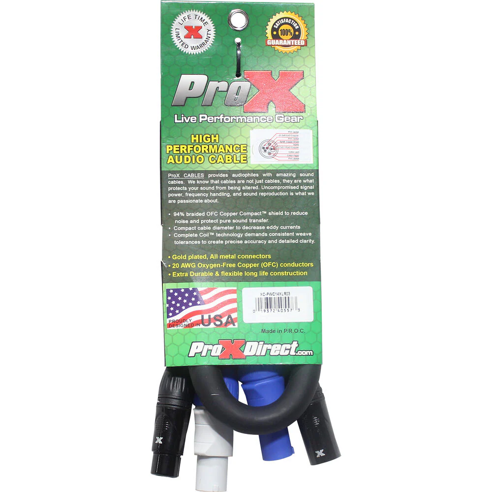 ProX Jumper PowerKon and XLR Link Cable (3') - Image 3