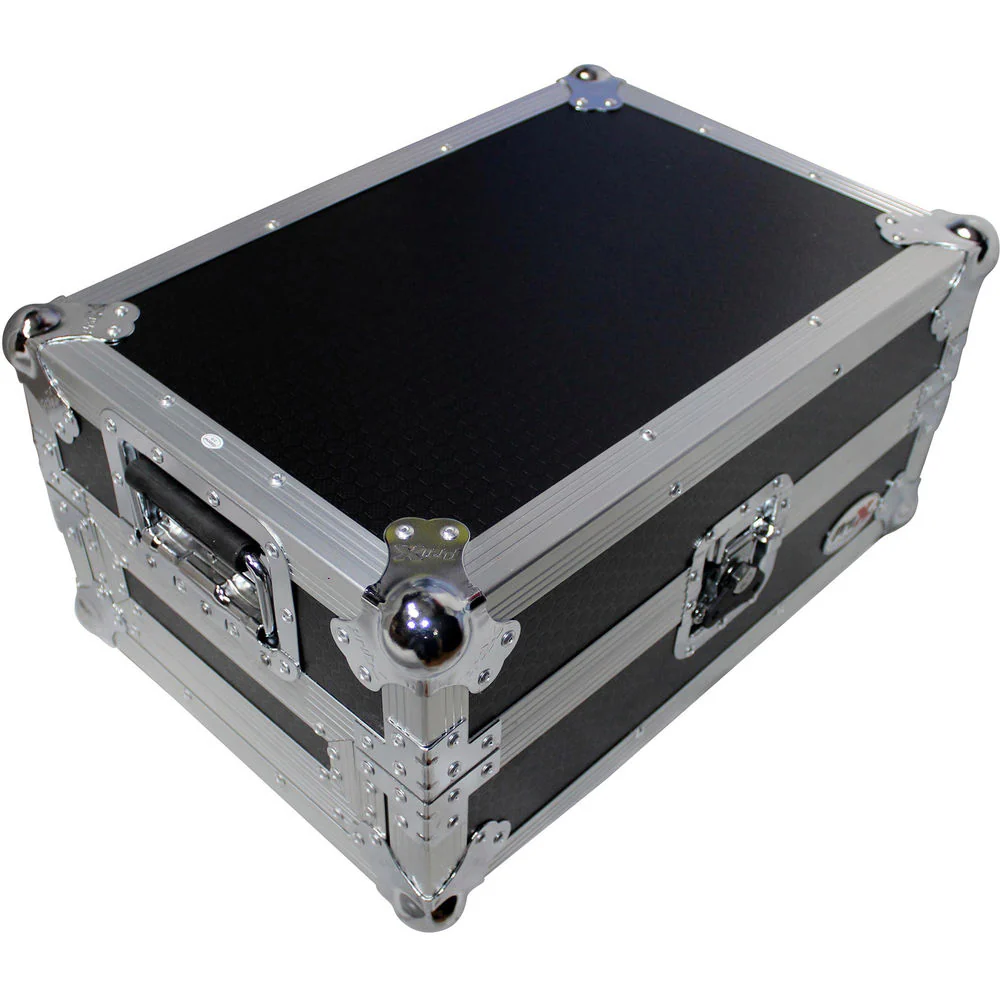 ProX XS-DJMS9LT Flight Case with Sliding Laptop Shelf for Pioneer DJM-S9 Mixer (Silver on Black) - Image 13