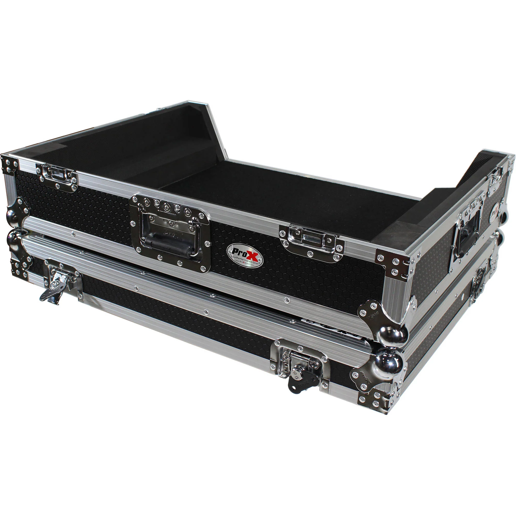 ProX XS-PRIME4 W Flight Case with 1 RU Rackspace and Wheels for Denon DJ Prime 4 (Silver on Black) - Image 17