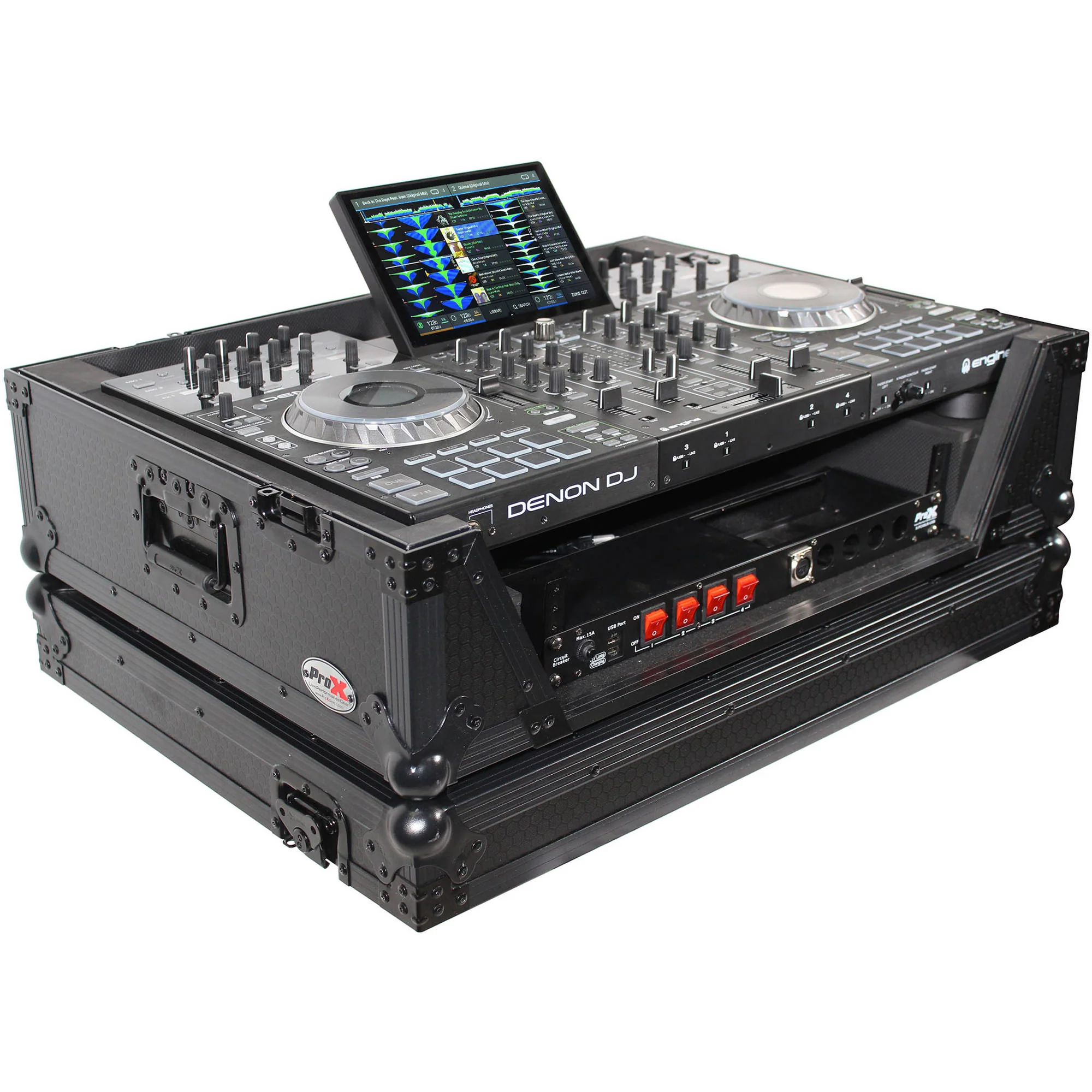 ProX XS-PRIME4 W Flight Case with 1 RU Rackspace and Wheels for Denon DJ Prime 4 (Silver on Black) - Image 26