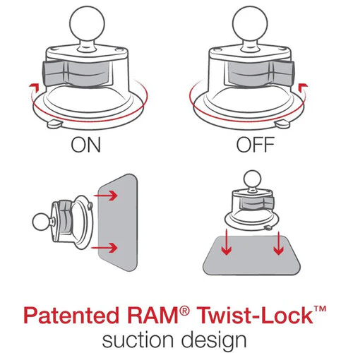 RAM MOUNTS Twist-Lock Suction Cup Mount and EZ-Roll'r Cradle for Apple iPad mini 6 - Image 5