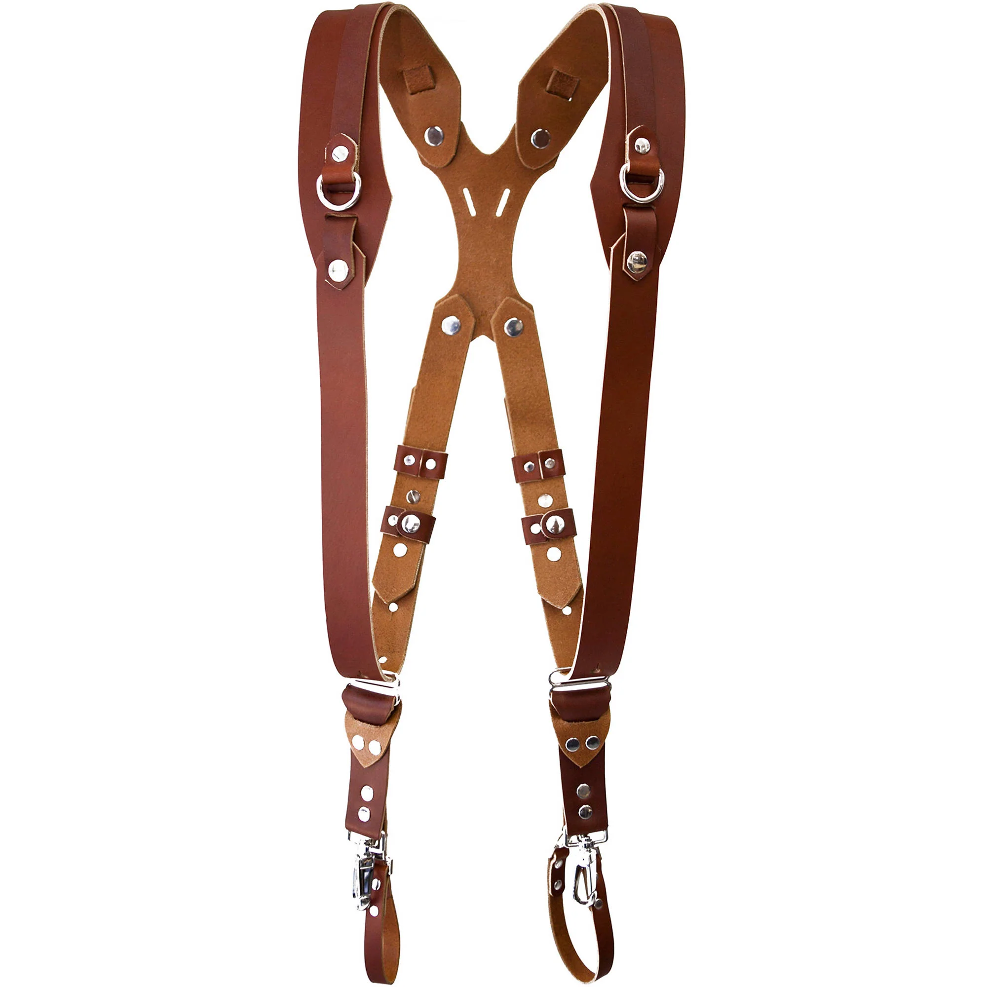 RL Handcrafts Clydesdale Pro Dual Leather Camera Harness (Small, Tan) - Image 7