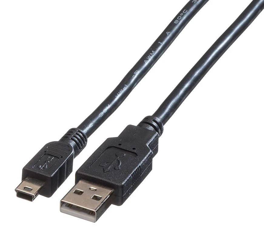 Roline 11.02.8708 USB Cable Type A Plug Mini B 800 mm 31.5 " 2.0 Black