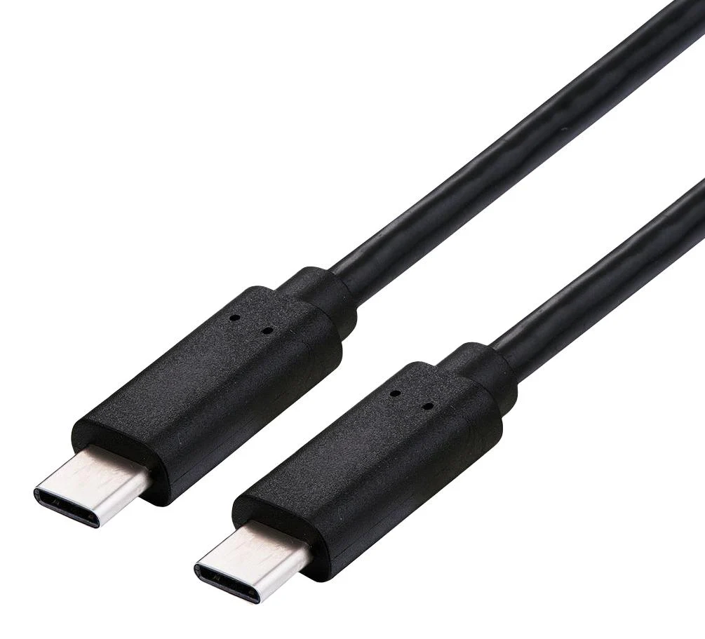 ROLINE 11.02.9083 USB Cable, Type C Plug to Type C Plug, 2 m, 6.6 ft, USB 4.0, Black, E-Marked Cable