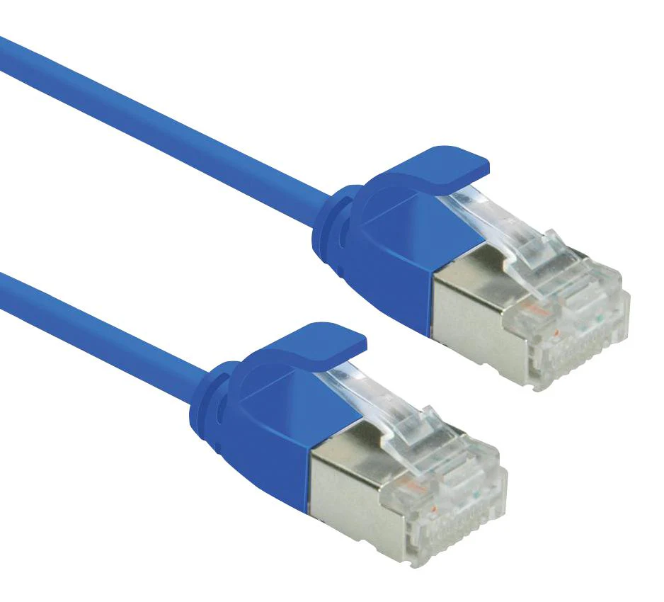 ROLINE 21.15.3345 Ethernet Cable, Cat6a, RJ45 Plug to RJ45 Plug, FUTP (Foiled Unshielded Twisted Pair), Blue, 2 m