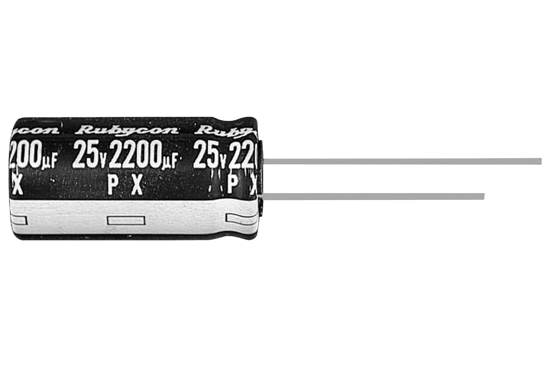 Rubycon 63PX1000MEFC16X25 63PX1000MEFC16X25 Electrolytic Capacitor Miniature 1000 µF 63 V ± 20% Radial Leaded 2000 Hours @ 105°C Polar