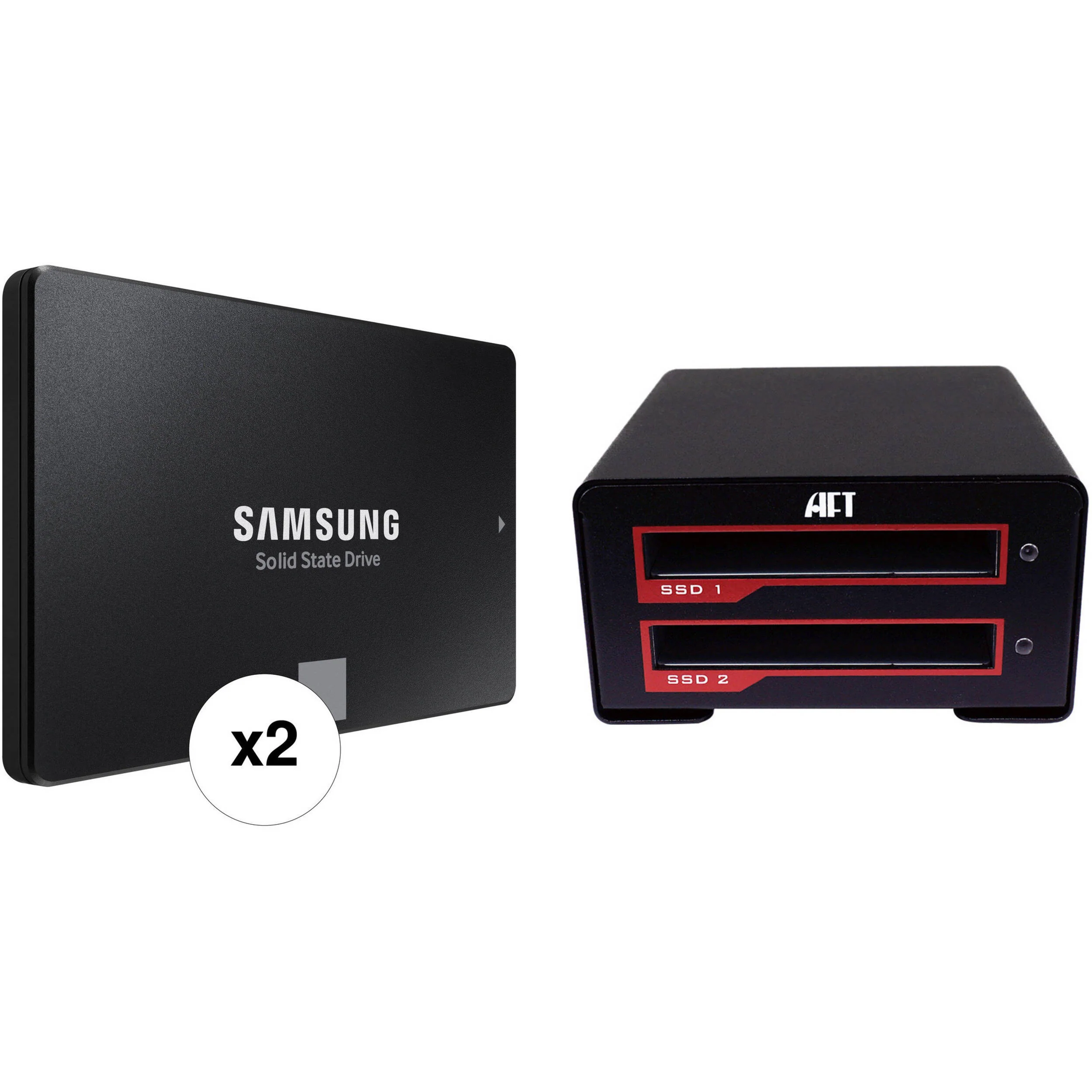 Samsung 4TB 870 EVO SATA III 2.5" Internal SSD and USB 3.1 Gen 2 Type-C RAID Enclosure Kit