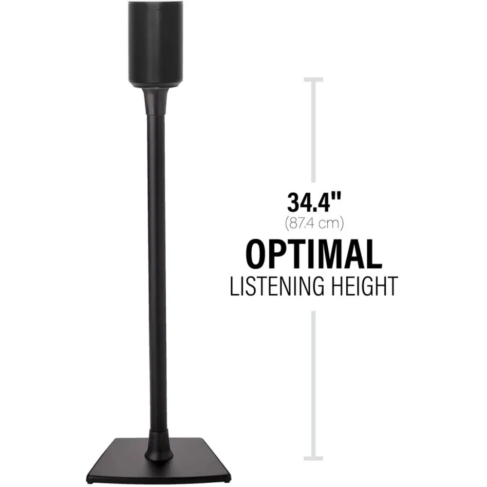 SANUS Fixed-Height Floor Stand for Sonos Era 100 Speakers (Black, Single) - Image 4