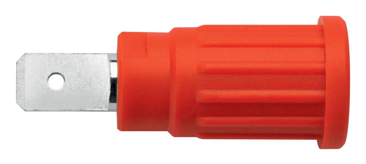 SCHUTZINGER SEPB 7090 NI / RT Banana Test Connector, Jack, Panel Mount, 24 A, 1 kV, Nickel Plated Contacts, Red