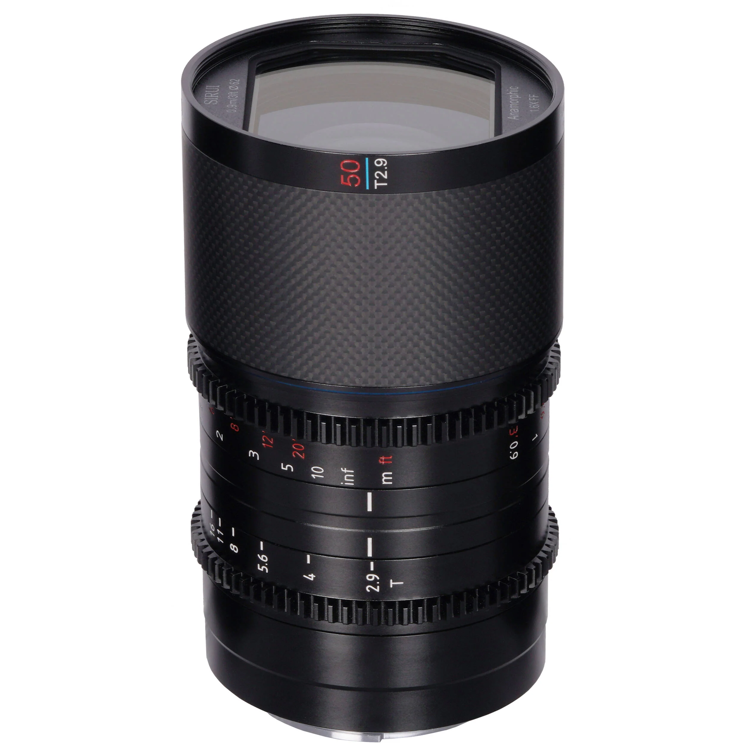 Sirui Saturn 50mm T2.9 1.6x Carbon Fiber Full-Frame Anamorphic Lens (Sony E, Blue Flare)