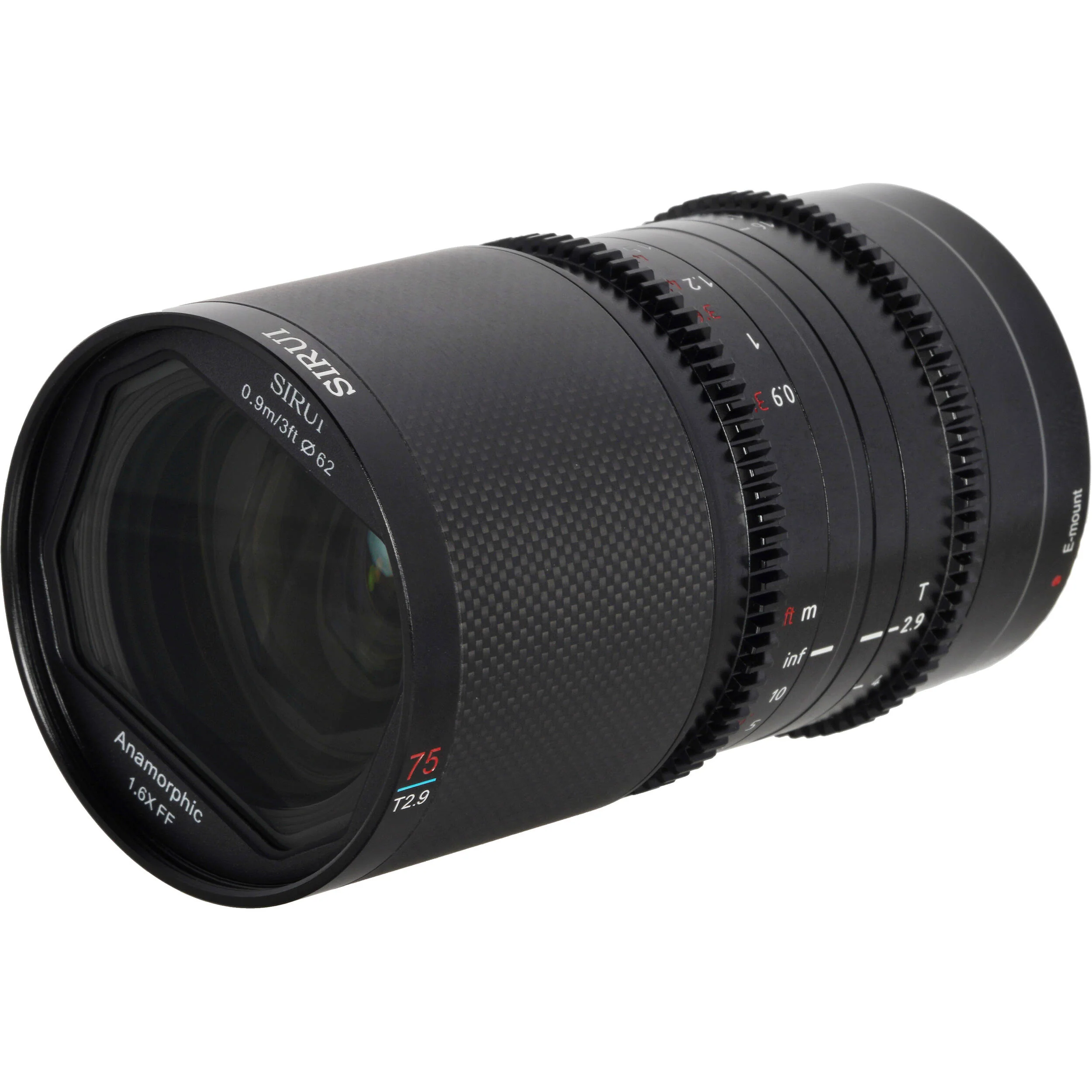 Sirui Saturn 75mm T2.9 1.6x Carbon Fiber Full-Frame Anamorphic Lens (Nikon Z, Blue Flare) - Image 3