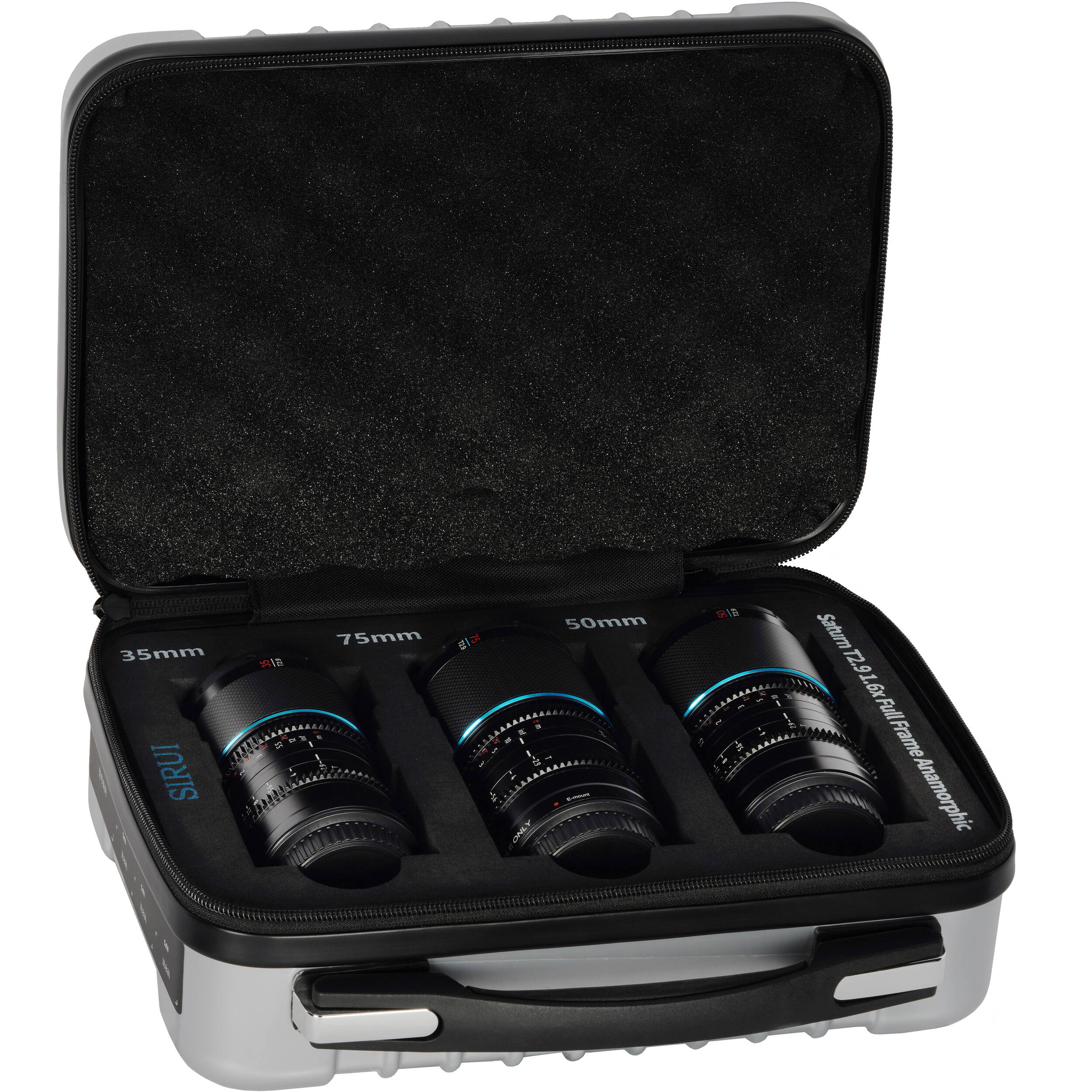 Sirui Saturn T2.9 1.6x Carbon Fiber Full-Frame Anamorphic 3-Lens Set (DJI DL, Blue Flare) - Image 5