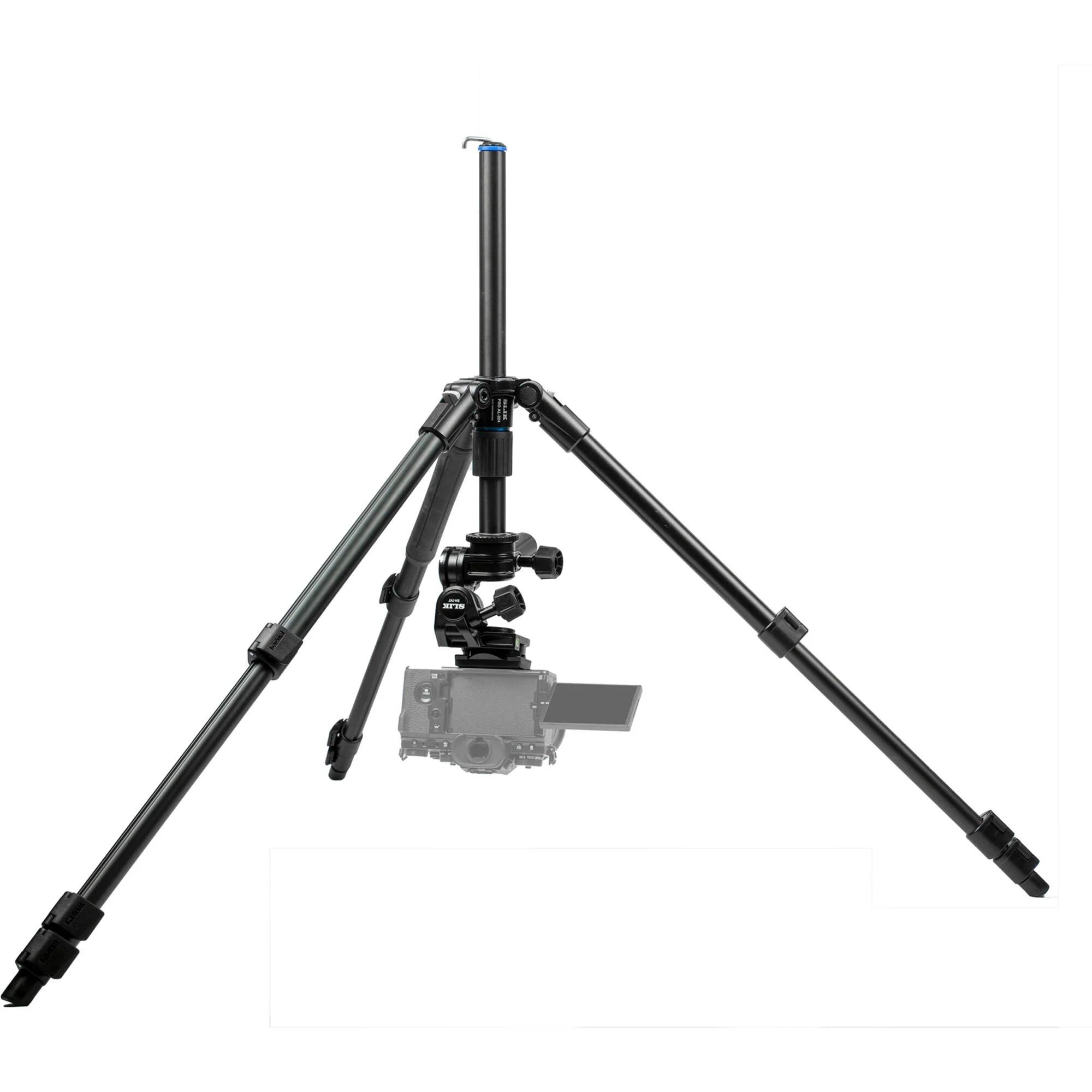 Slik Pro AL-324-3W Aluminum 4-Section Tripod with Arca-Type 3-Way Pan-Tilt Head - Image 5