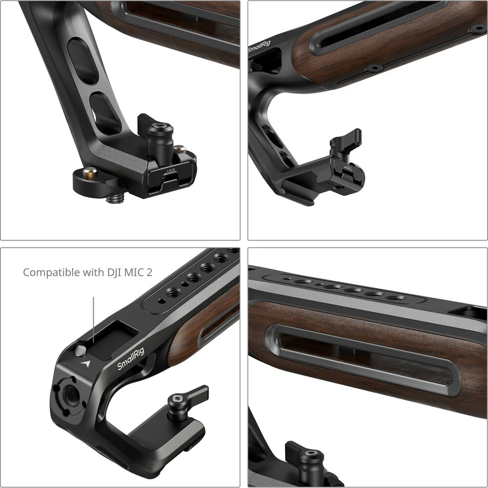 SmallRig Wooden Top Handle with NATO Clamp - Image 5