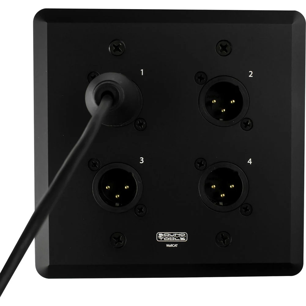 SoundTools WallCAT MX-B Wall Plate with Four XLR 3-Pin Male Connectors (Black) - Image 3