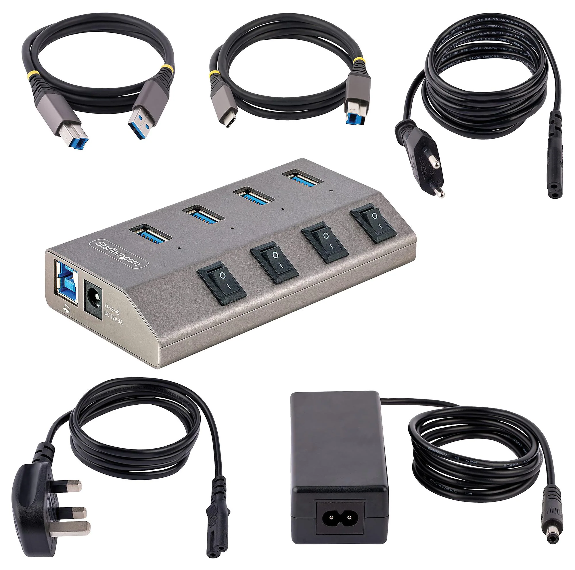 Startech 5G4AIBS-USB-HUB-EU 5G4AIBS-USB-HUB-EU Hub 4 Ports USB 3.0 5 Gbps Bus Powered With Optional Adaptor - Image 5