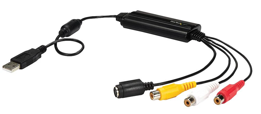 Startech SVID2USB232 SVID2USB232 Converter USB-A 2.0 to Composite & S-Video 480 Mbps Twain Support Windows