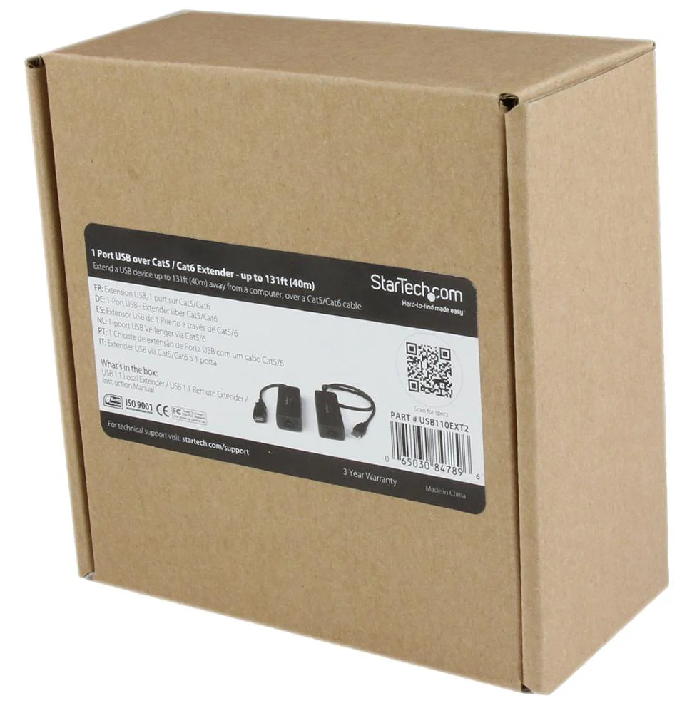 STARTECH USB110EXT2 1 Port USB over Cat5 / Cat6 Ethernet Extender, 40m GTIN UPC EAN: 0065030847896 - Image 4
