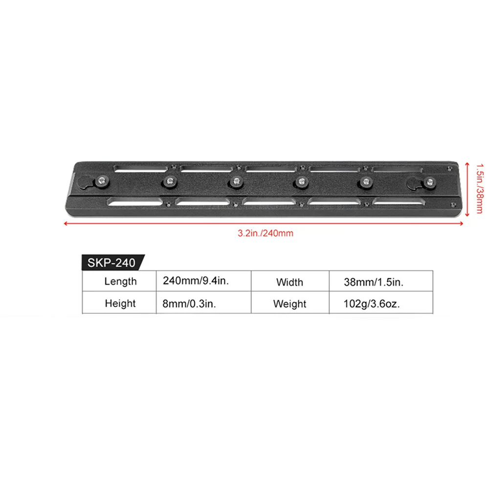Sunwayfoto SKP-240 Keymod Rail Arca-Type Adapter Plate (9.4") - Image 5
