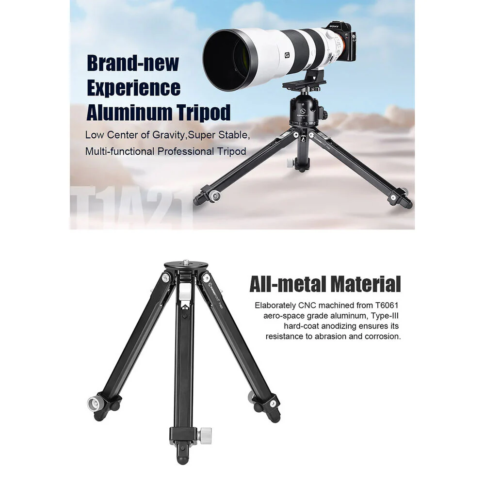 Sunwayfoto T1A21 Aluminum Tabletop Tripod - Image 6