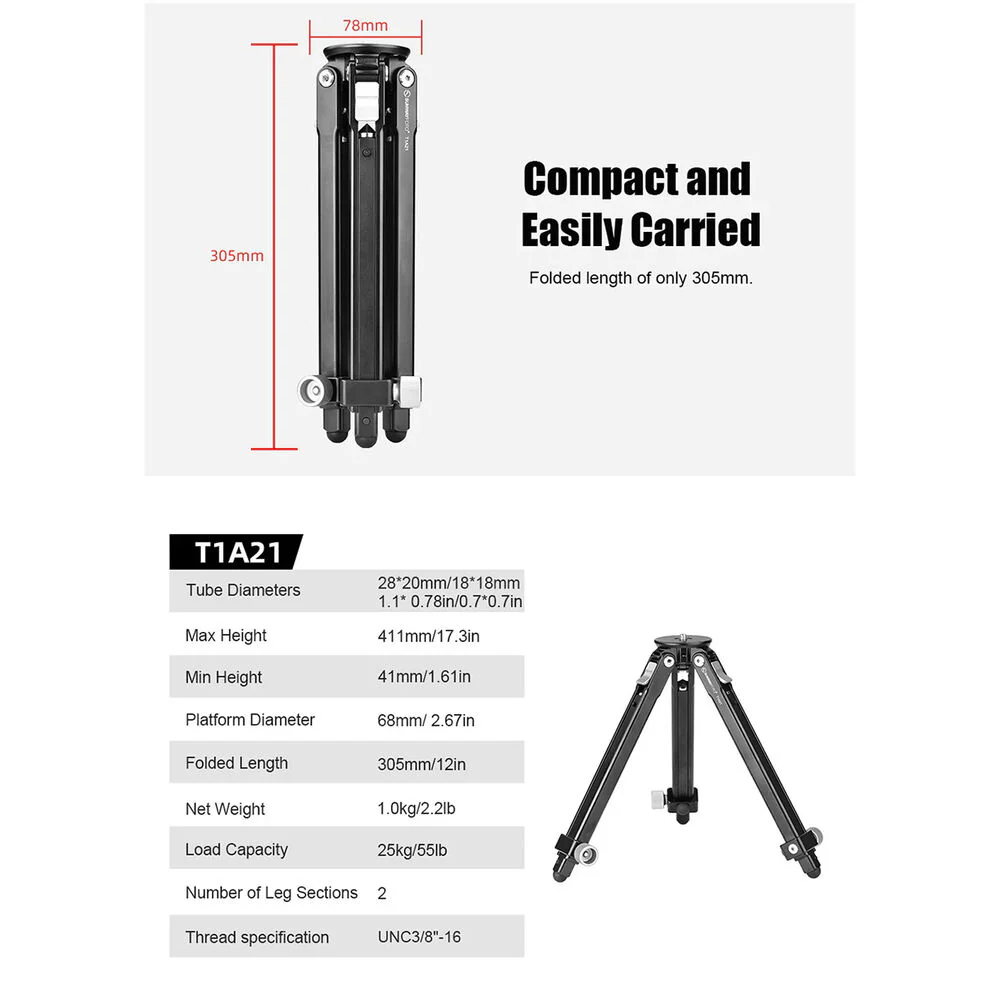 Sunwayfoto T1A21 Aluminum Tabletop Tripod - Image 7