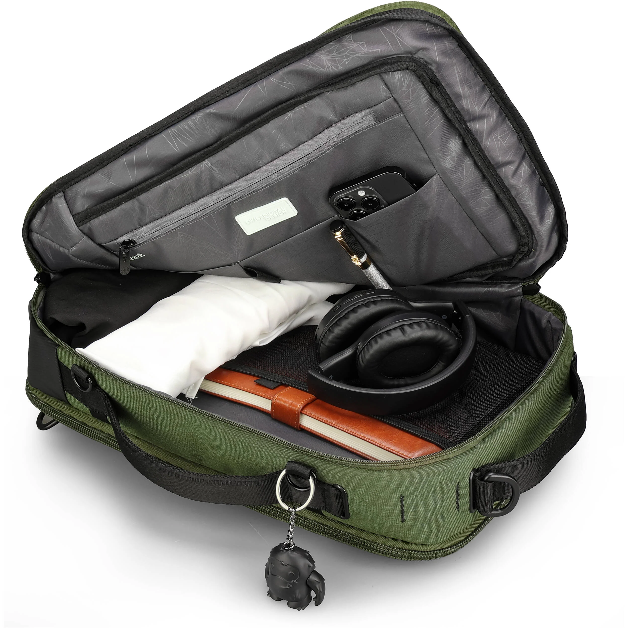 Swissdigital BERG Hybrid Briefcase (Dark Green) - Image 4
