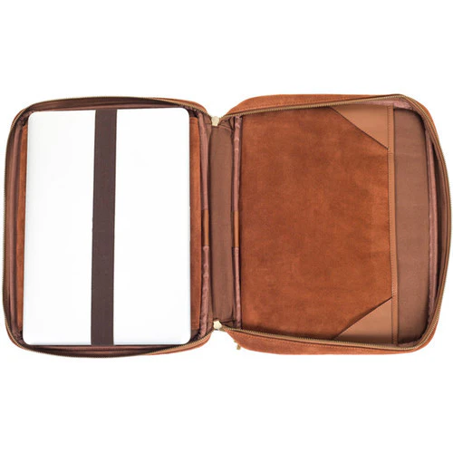 TaboLap Workstation Laptop Case for up to 13" Device (Suede Leather, Saddle Brown) - Image 5