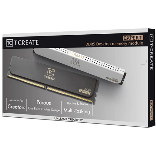 Team Group 32GB T-Create Expert DDR5 7200 MHz UDIMM Memory Kit (2 x 16GB, White)