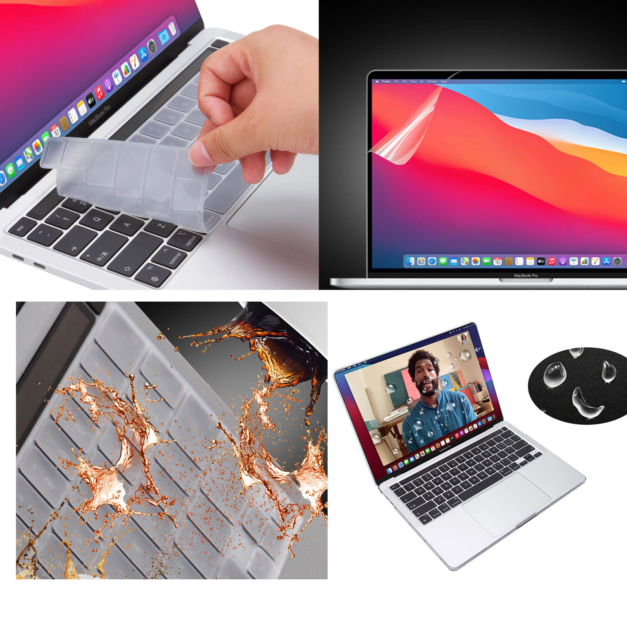TechProtectus Hard-Shell Case with Keyboard Cover and Screen Protector for Apple 13" MacBook Air (White Marble) - Image 5
