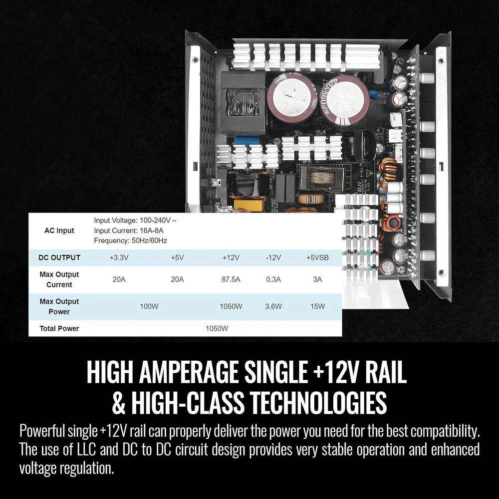 Thermaltake Toughpower PF3 1050W 80 PLUS Platinum Power Supply - Image 6