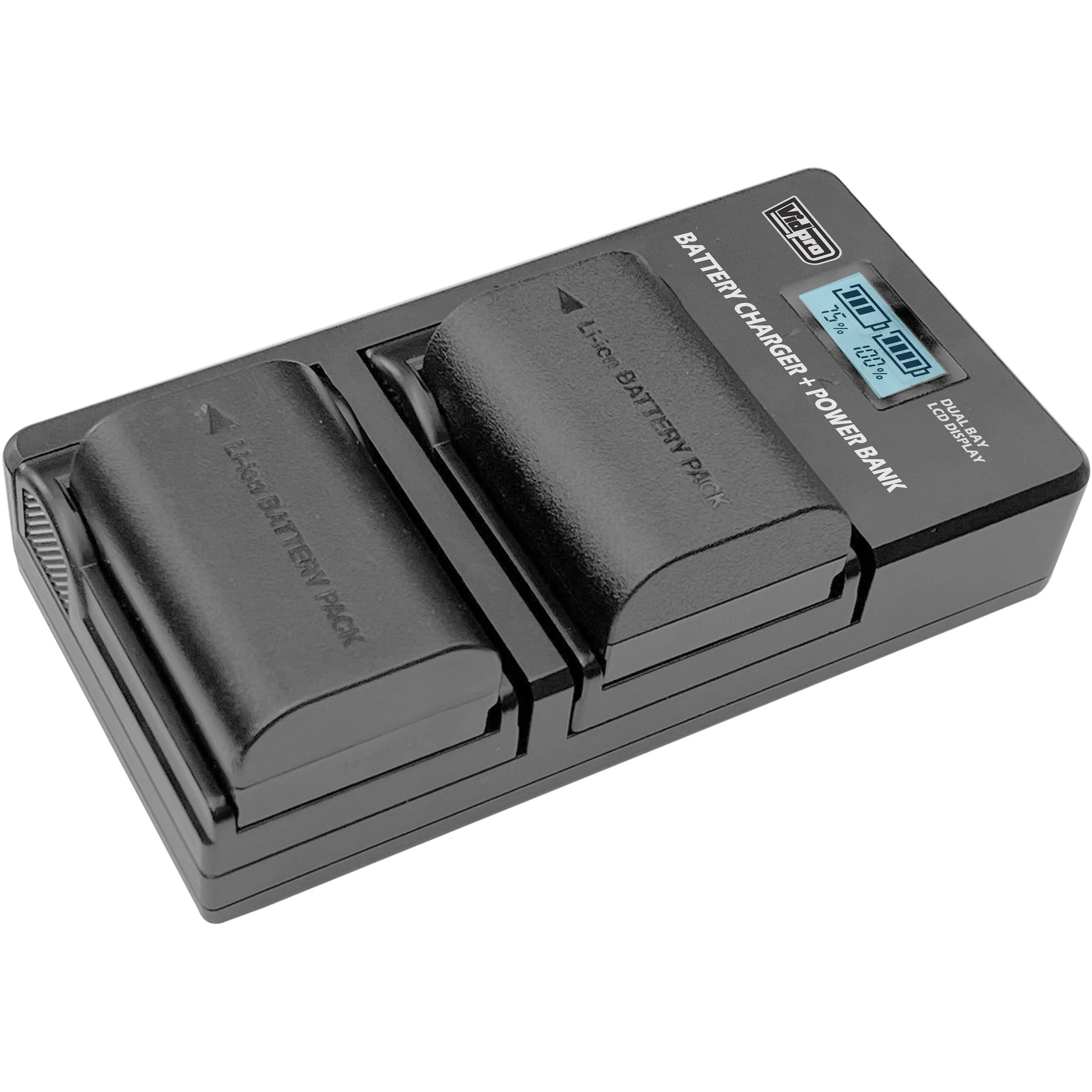 Vidpro VDL-14 Dual Bay LCD Charger with Power Bank for Nikon EN-EL1 and Minolta NP-800 - Image 4