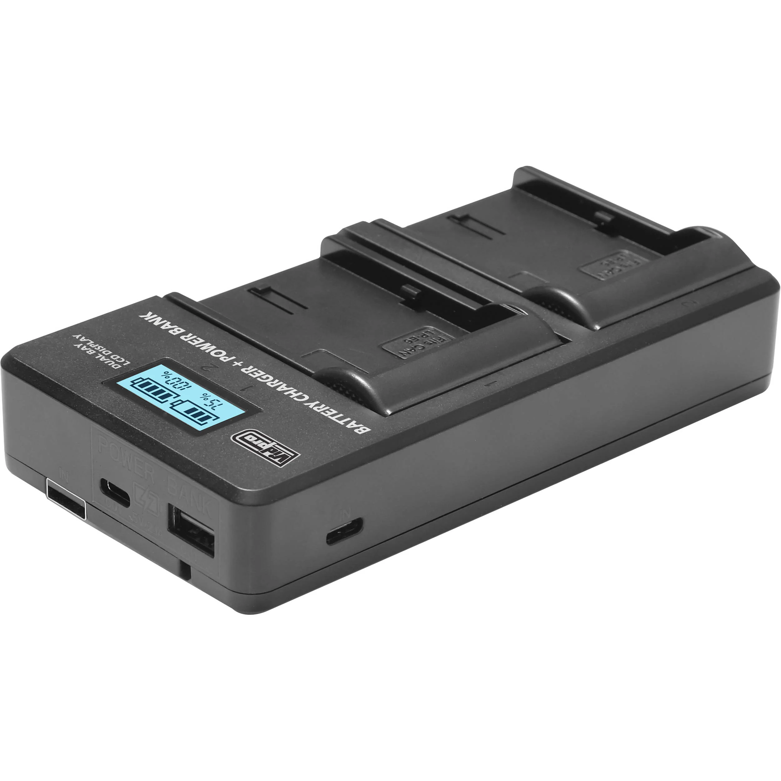 Vidpro VDL-18 Dual Bay LCD Charger with Power Bank for Nikon EN-EL9A - Image 3