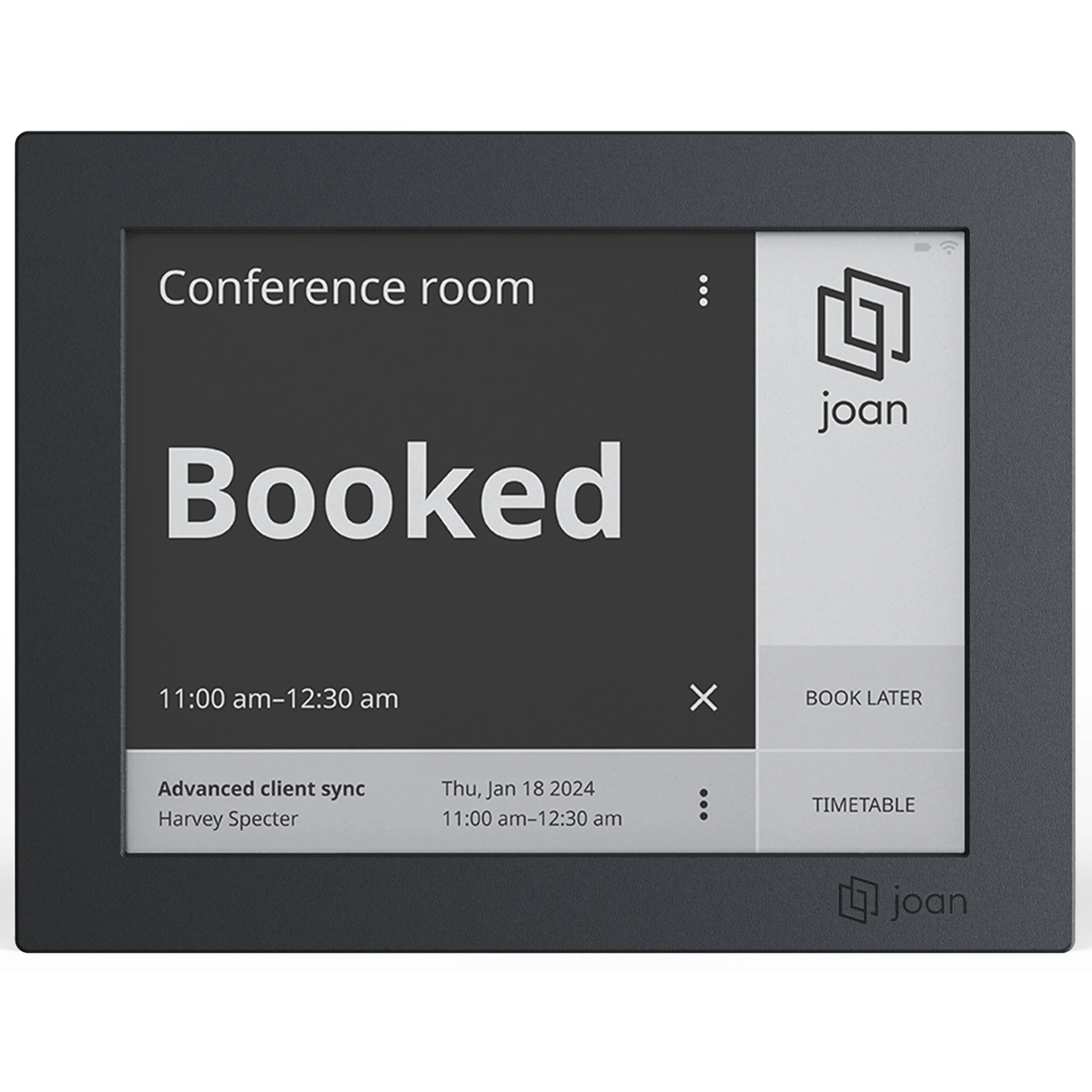 Visionect Joan 6 RE 6" Full HD E-Paper Conference Room Booking Display (Black)