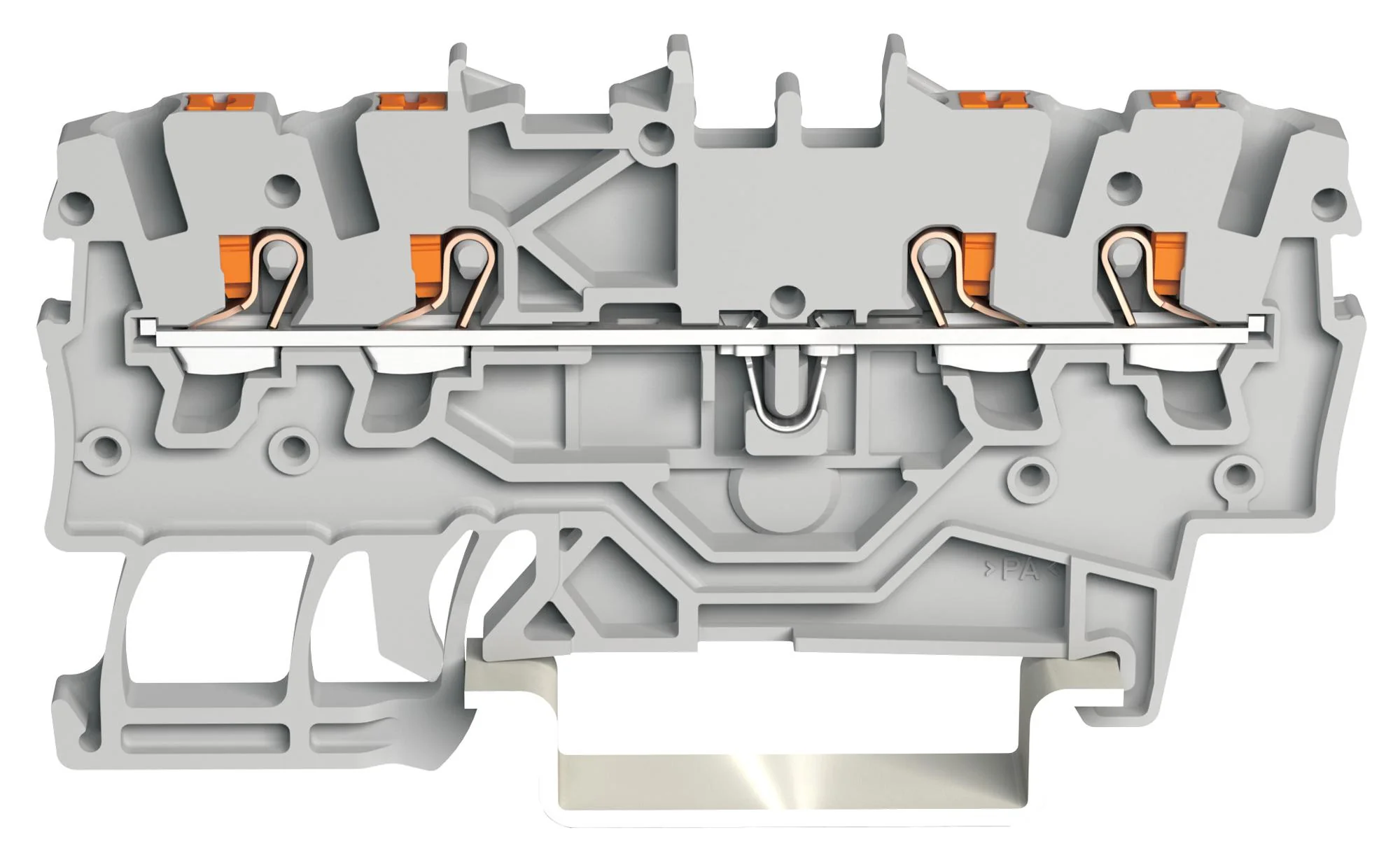 Wago 2201-1401 2201-1401 DIN Rail Mount Terminal Block 4 Ways 22 AWG 14 1.5 mm² Push In 18 A
