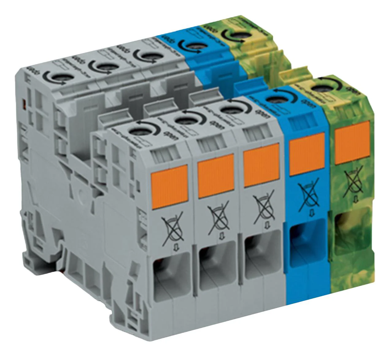 WAGO 285-139 DIN Rail Mount Terminal Block, 10 Ways, 10 AWG, 2 AWG, 35 mm², Push In