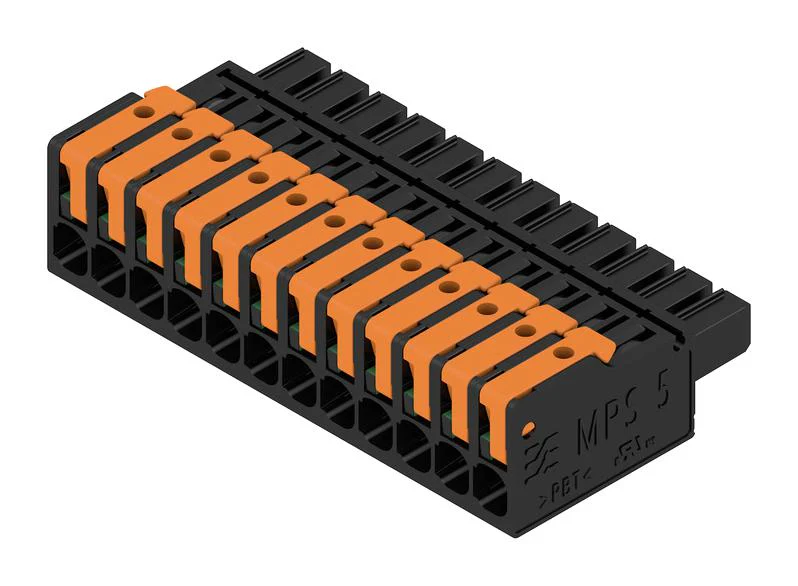 Weidmuller 2741660000 2741660000 Pluggable Terminal Block 5 mm 12 Ways 20AWG to 14AWG 2.5 mm² Snap In 26.8 A