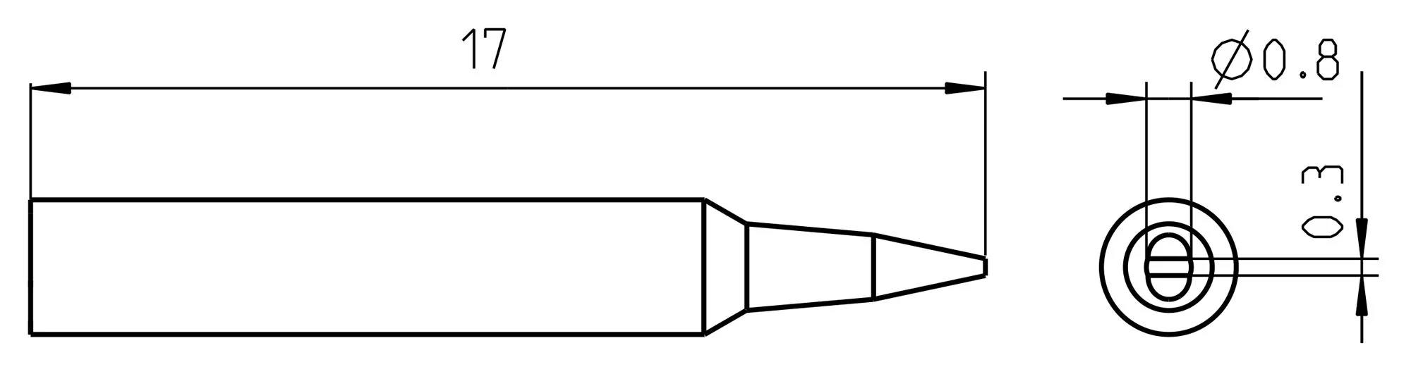 WELLER RTP 008 S SOLDERING TIP, CHISEL, 0.8MM - Image 3