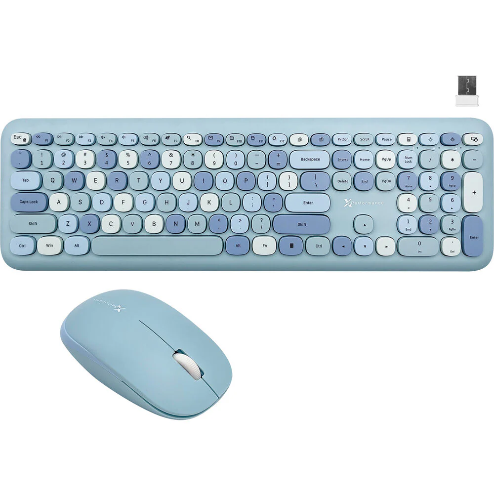 X9 Performance Wireless Keyboard and Mouse (Light Blue) - Image 2