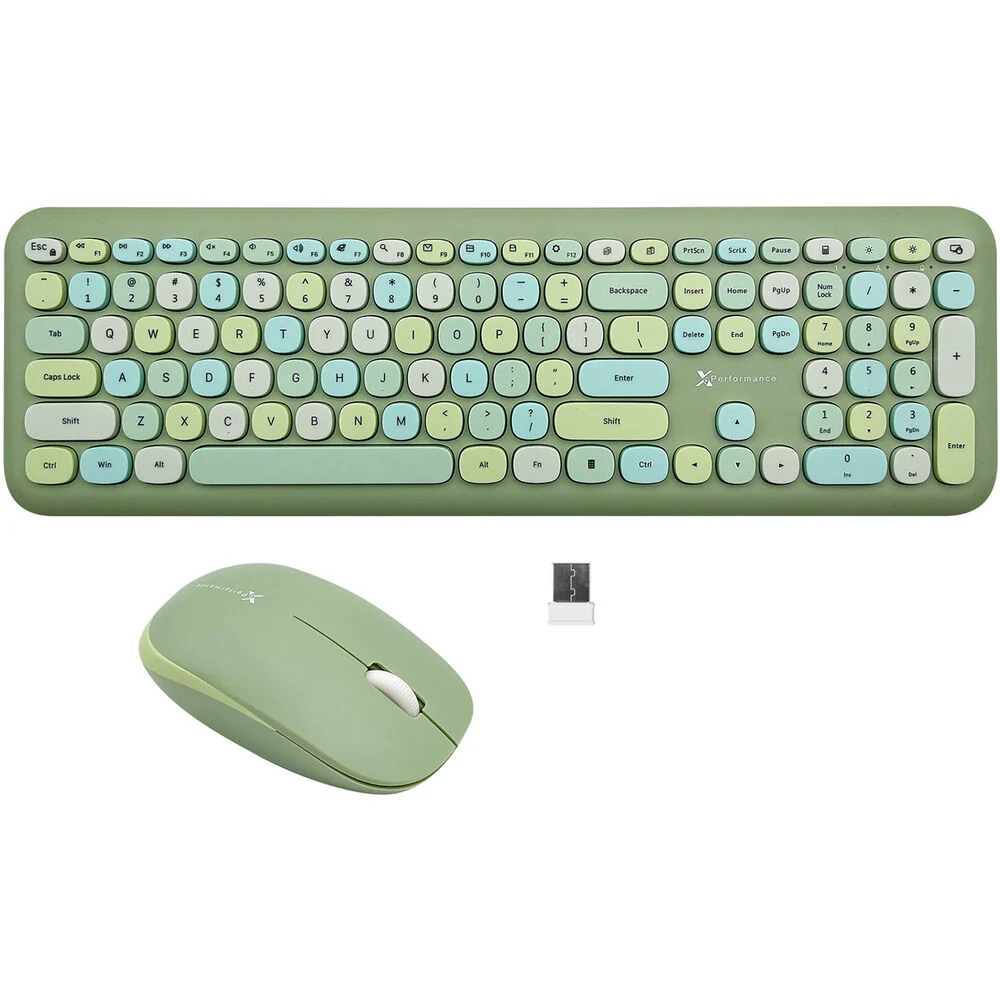 X9 Performance Wireless Keyboard and Mouse (Light Green) - Image 2